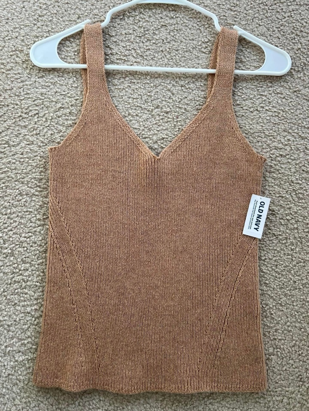 NWT! Old Navy Brown Knit V-Neck Sweater Tank – Size Small